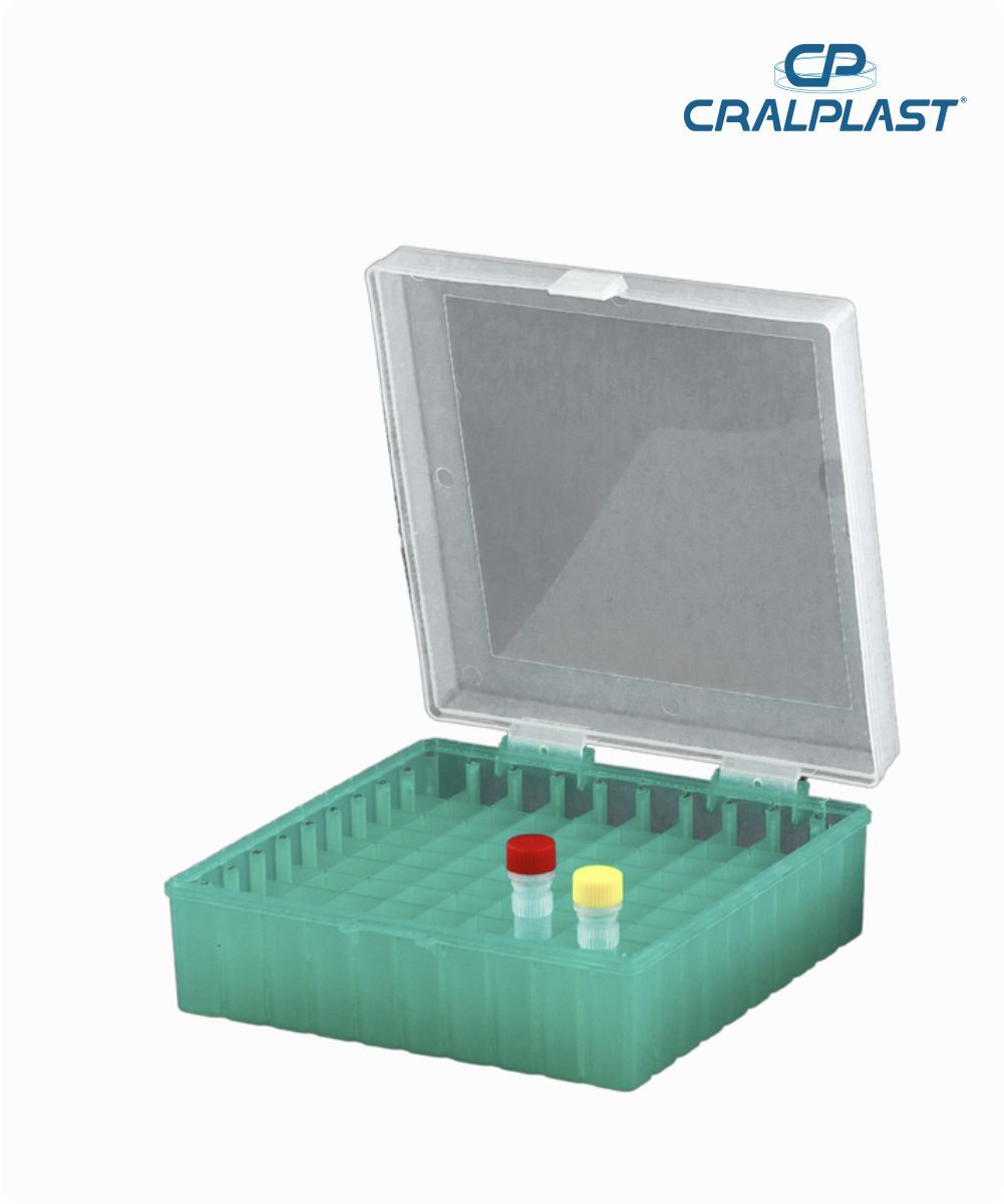 Criobox para 100 tubos de 2mL tampa dobradica verde